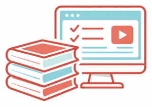 emdr resources for athletes with books and computer representing therapy tools and learning materials