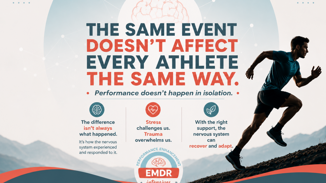 Athlete nervous system recovery showing how stress and trauma affect athletic performance differently through EMDR-informed care.