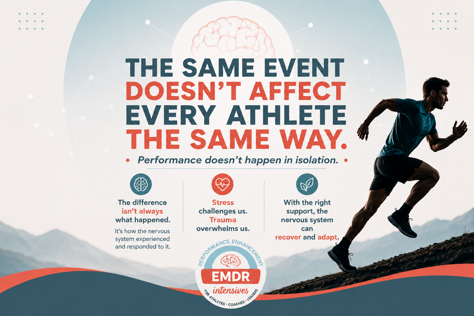 Athlete nervous system recovery showing how stress and trauma affect athletic performance differently through EMDR-informed care.